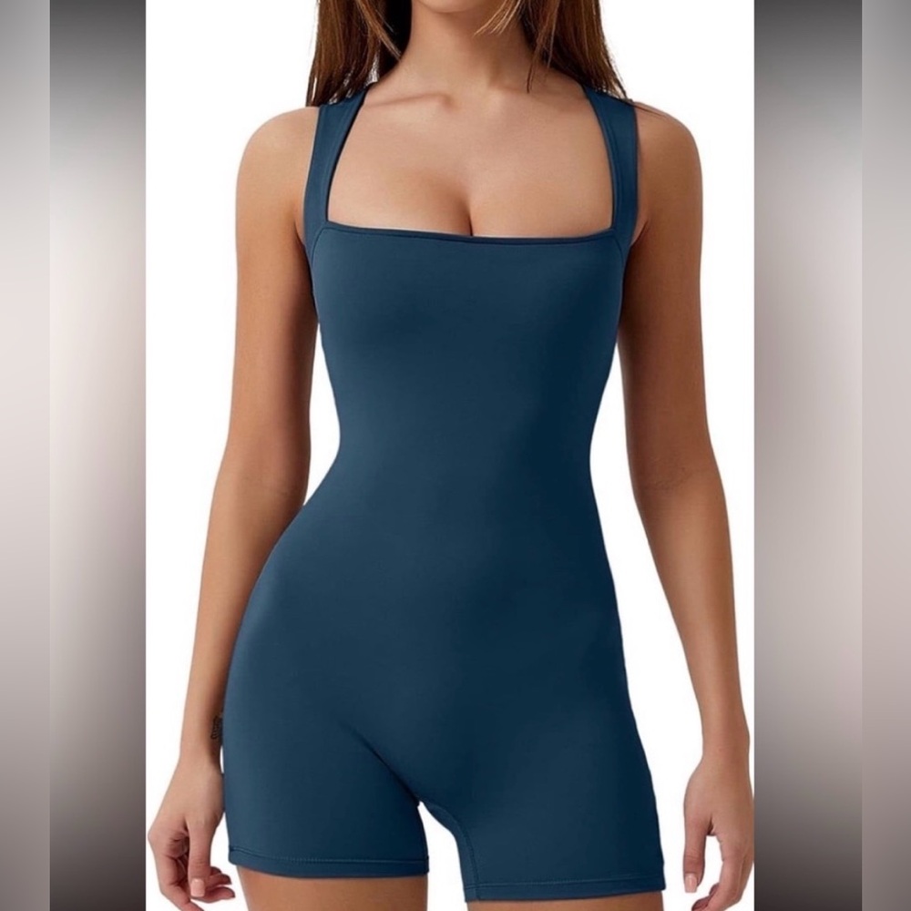Women's Blue Sleeveless Bodysuit